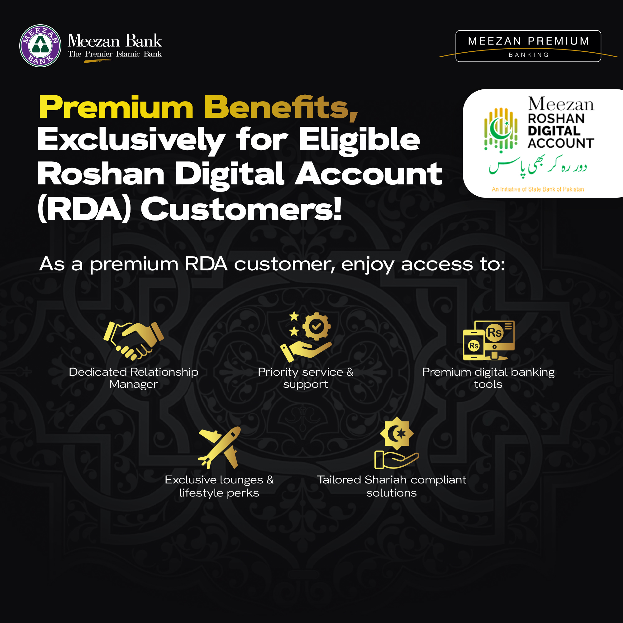 Meezan - Roshan Digital Account (RDA) customers can now qualify for ...