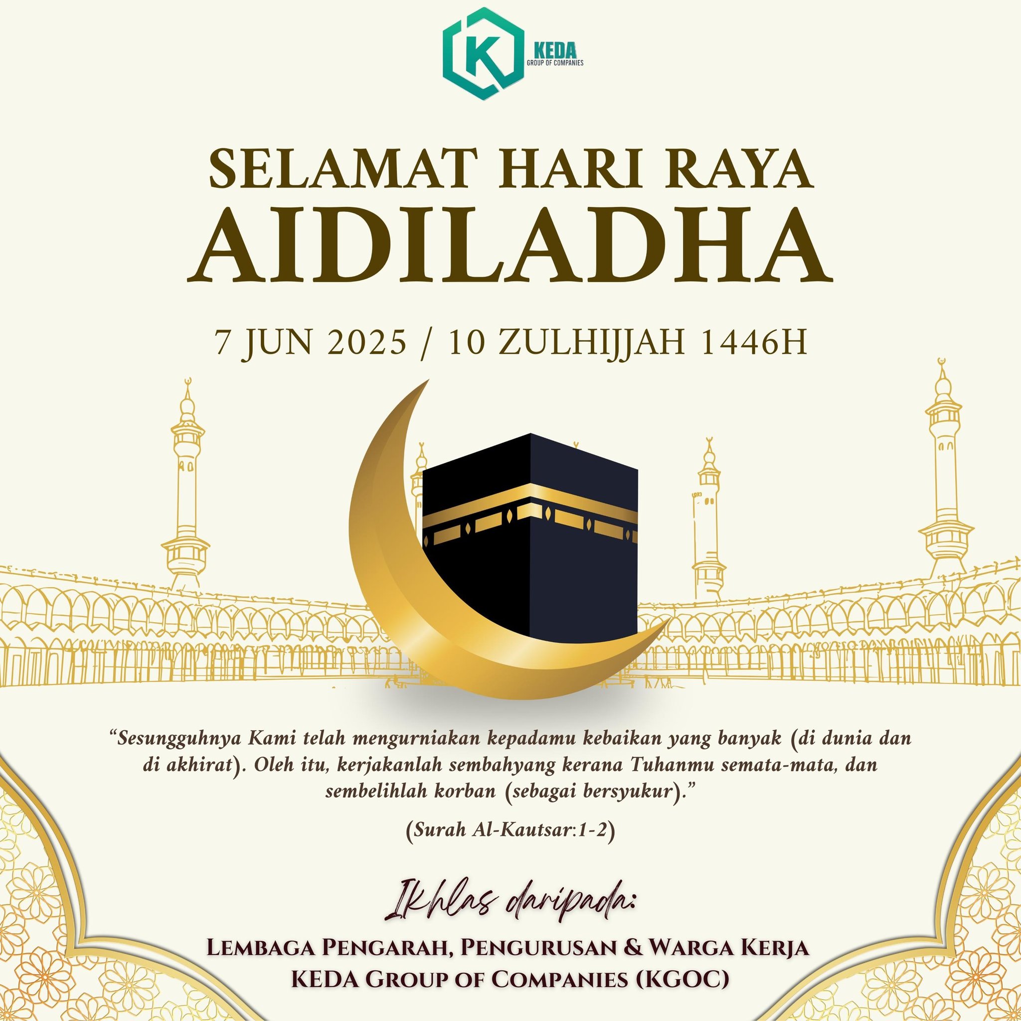 KEDA - Selamat Hari Raya Aidiladha 1446H Aidiladha adalah lambang ...