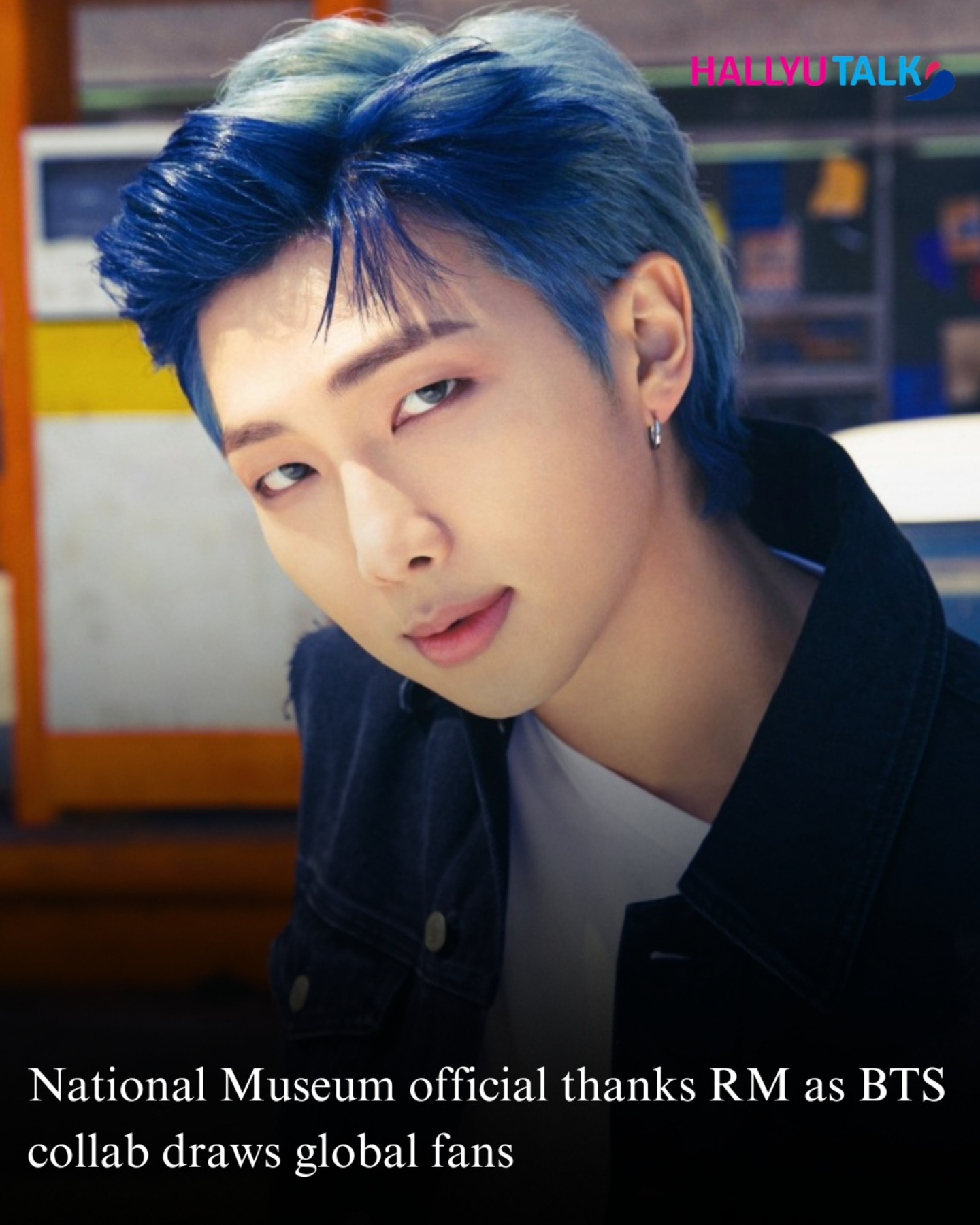 The statues on Namjoon's desk next to BTS photo & concert photo
