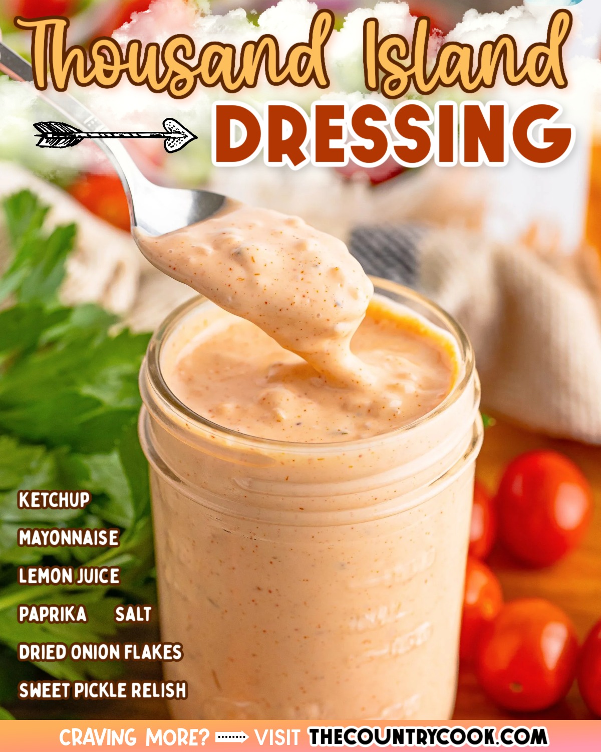 Know exactly what's in your creamy and delicious Thousand Island Dressing when you make your own with this easy recipe that's ready in no time! RECIPE -> https://www.thecountrycook.net/thousand-island-dressing