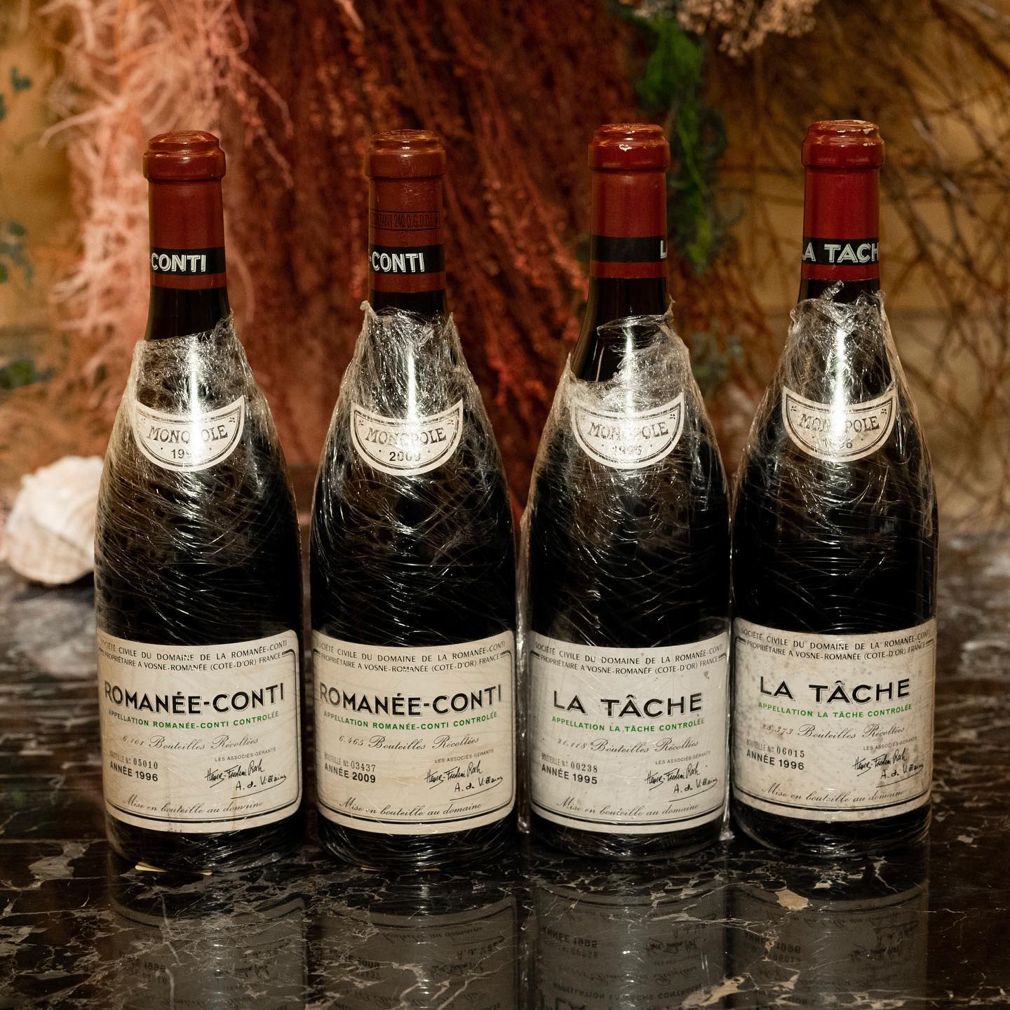 DRC Romanée-Conti 1996 DRC Romanée-Conti 2009 DRC La Tache 1995 