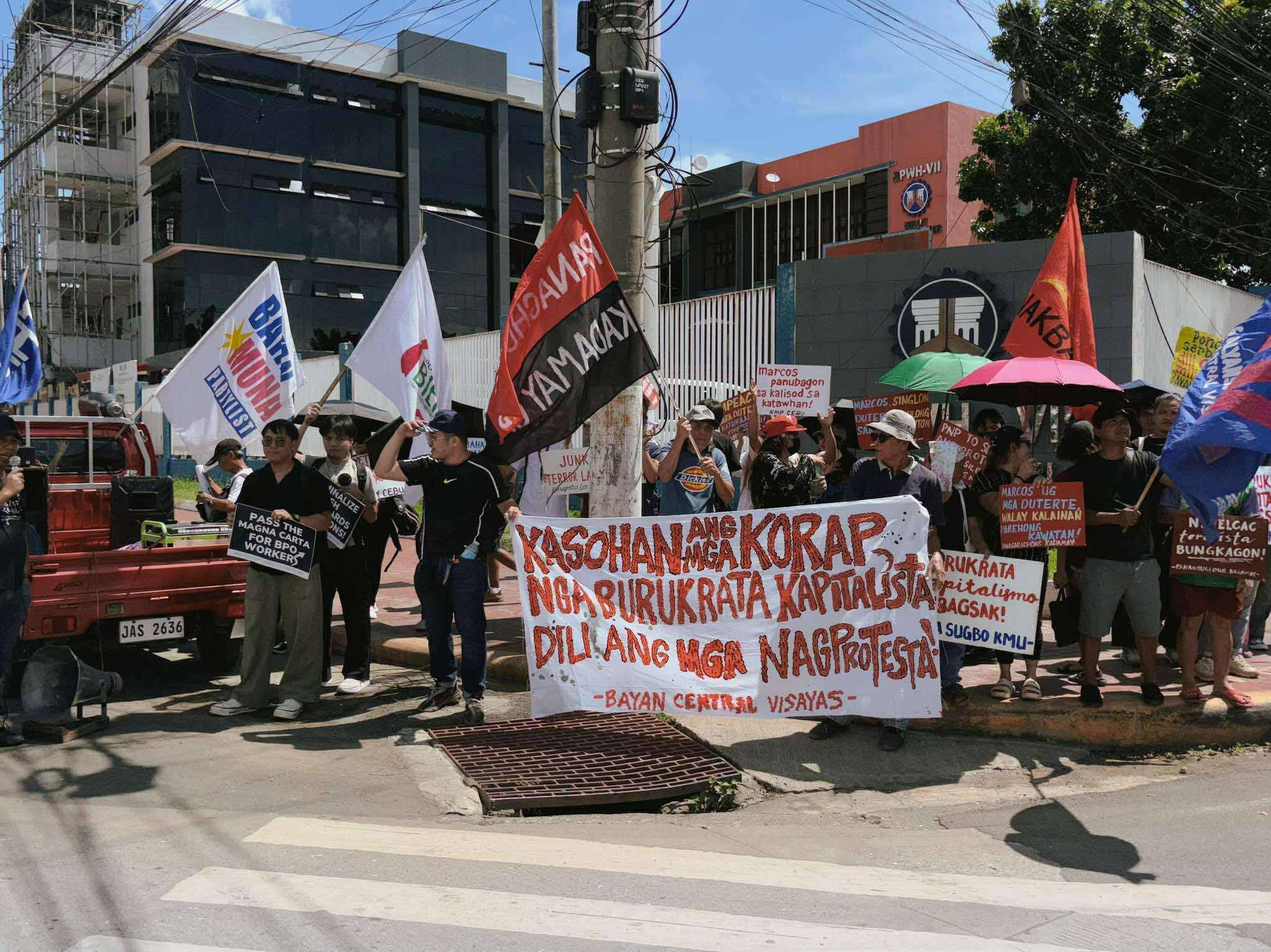 CDN - LOOK: Members of BAYAN Central Visayas troop to the Department of ...