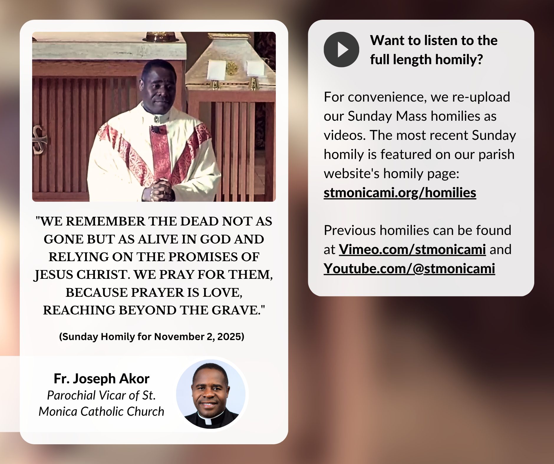 Check out our latest Sunday... - St. Monica Catholic Church | Facebook