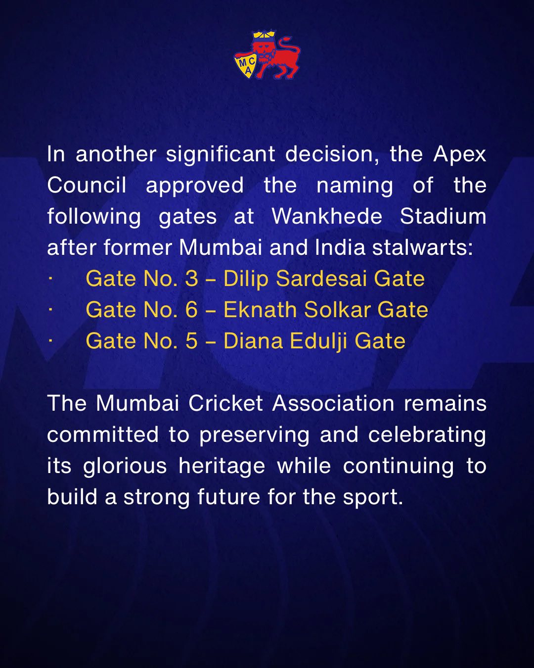 MCA presents the CRIC-KIT... - Mumbai Cricket Association | Facebook