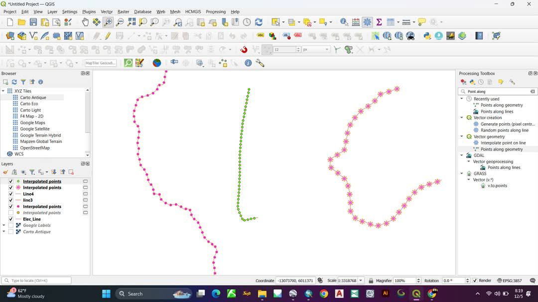 Made - How to create Point feature along a line using QGIS Link video ...