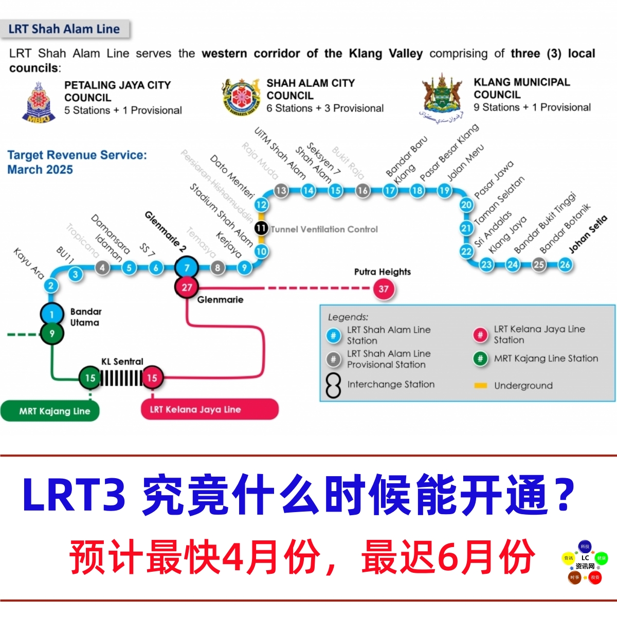 LC资讯网 - 经过多次延迟后，LRT 3 最新预计投入运作的时间为最快4月份。 👉可以插入SIM卡，24小时随时上网查看实时画面的 ...
