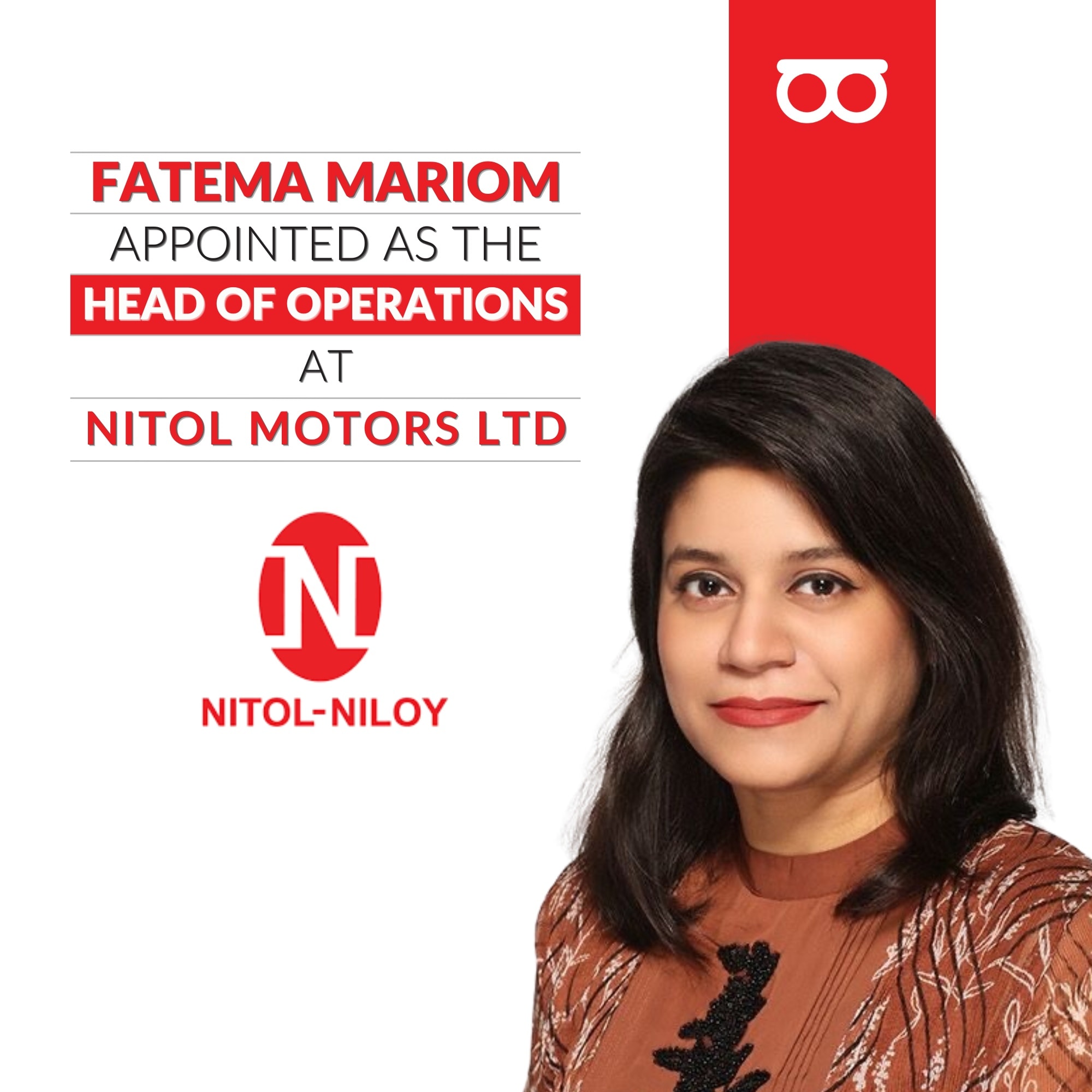 ViBes - ️ Fatema Mariom has been appointed as the Head of Operations at ...