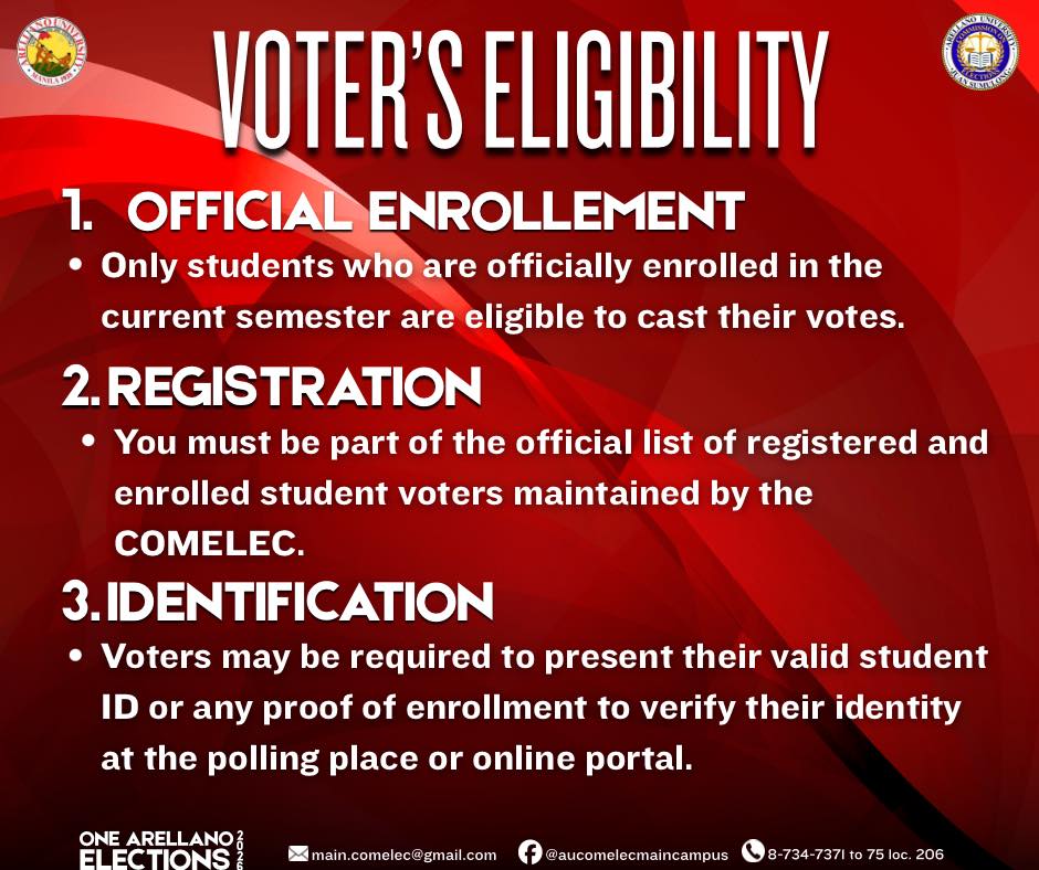 𝐓𝐇𝐄 𝐀𝐔𝐒𝐒𝐂... - Arellano University Comelec - Main Campus | Facebook