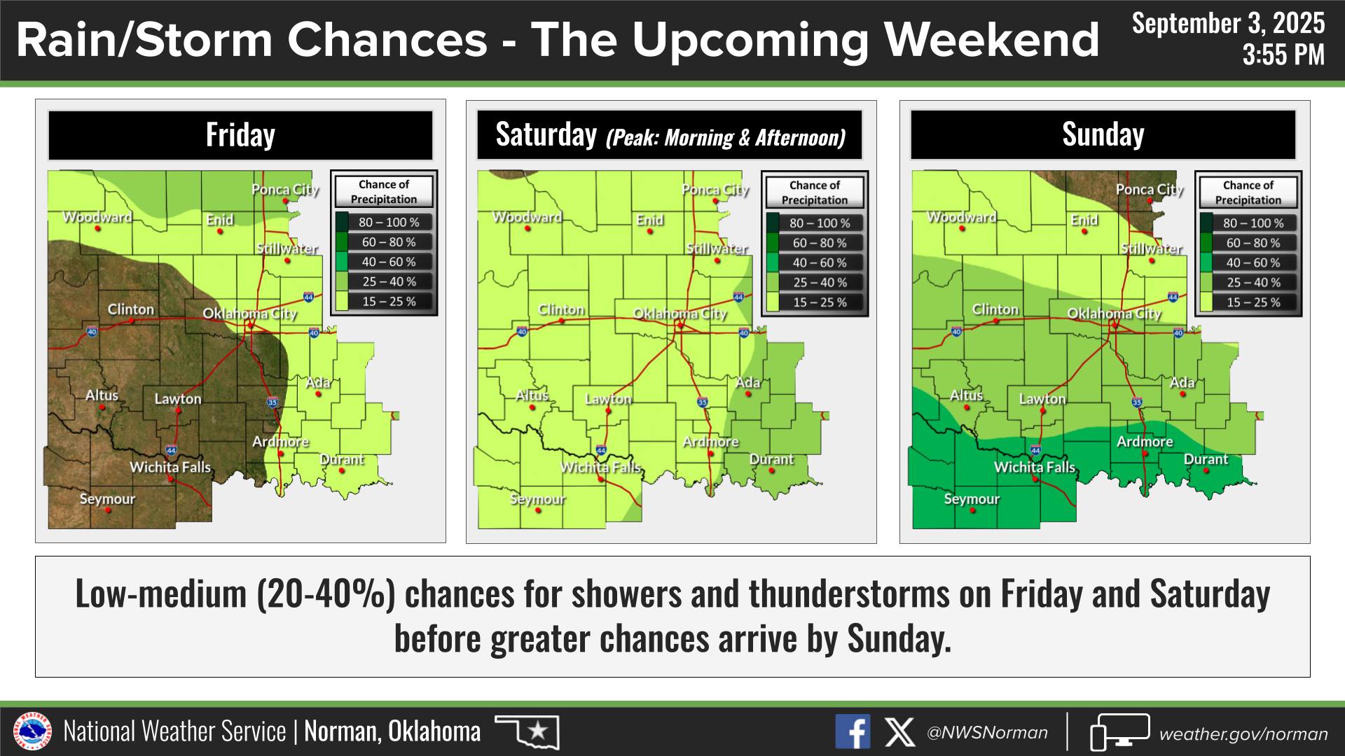 US - The upcoming weekend looks to feature chances for showers and ...