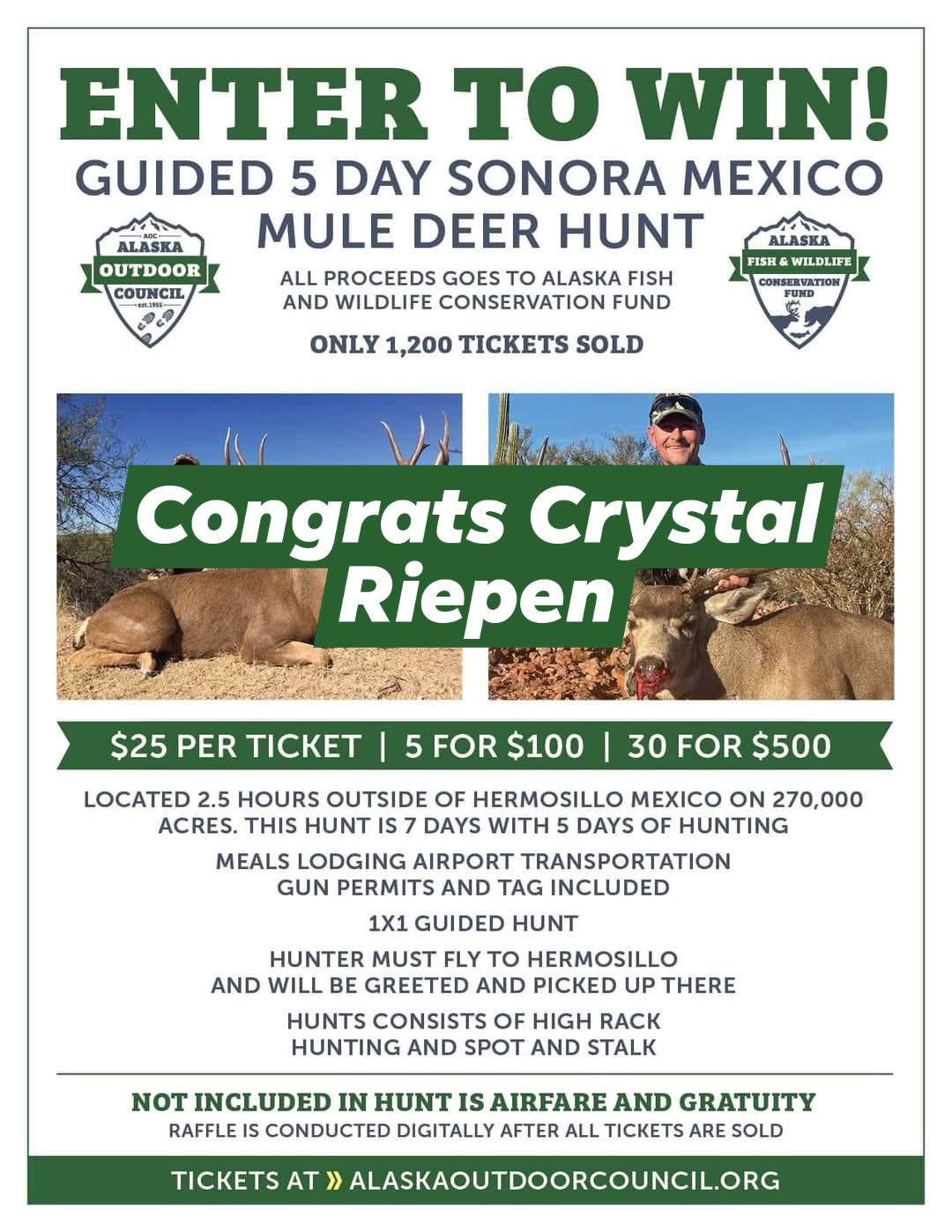 Alaska - Congratulations to Crystal Riepen for winning our 2025 Mule ...