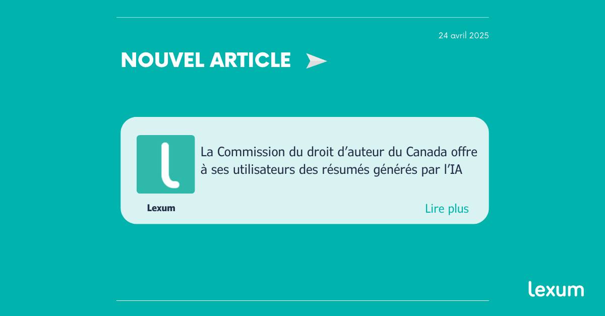 Lexum - AI summaries landed on the Copyright Board of... | Facebook