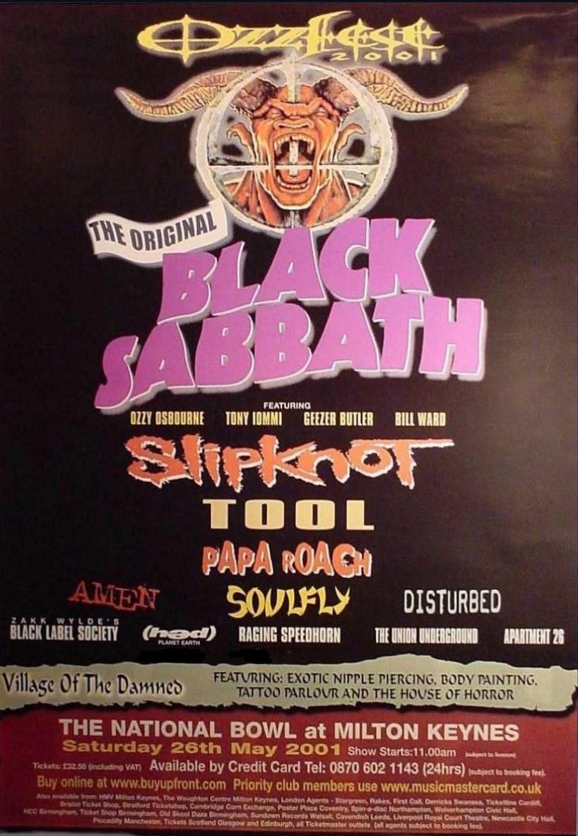 May 26, 2001 Ozzfest 2001 at Milton Keynes Bowl. Catch Black