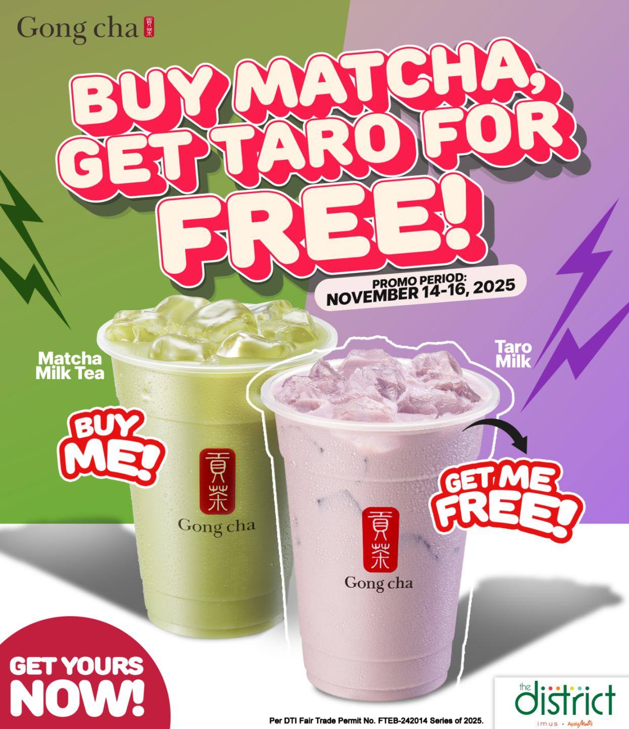 The District - Matcha for me, Taro for free? 𝗬𝗘𝗦 𝗣𝗟𝗘𝗔𝗦𝗘! 𝗕𝘂𝘆 Matcha ...