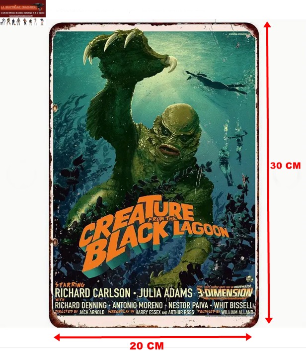 La - Panneau Métallique vintage du Film “Creature from The Black Lagoon ...