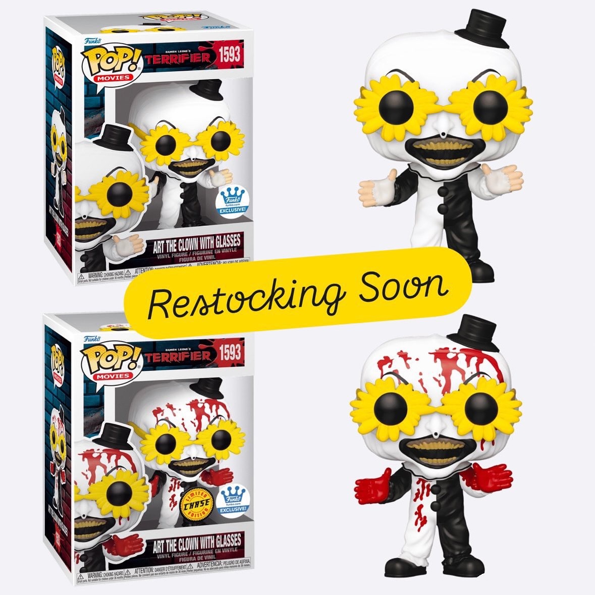 Restock! Funko Shop exclusive Art the Clown w/ Glasses and Chase