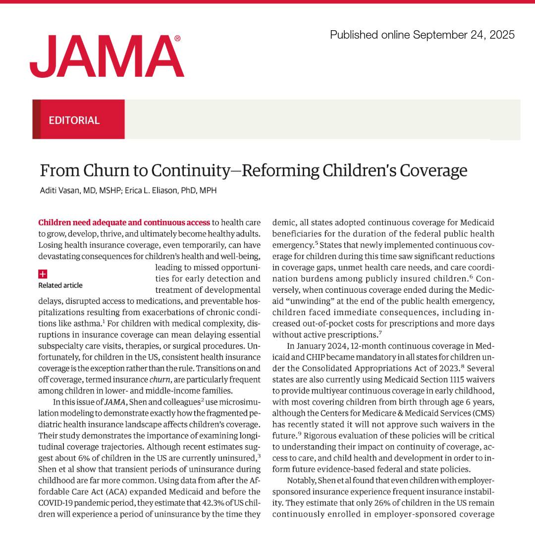JAMA - Editorial: Inconsistent health insurance coverage... | Facebook