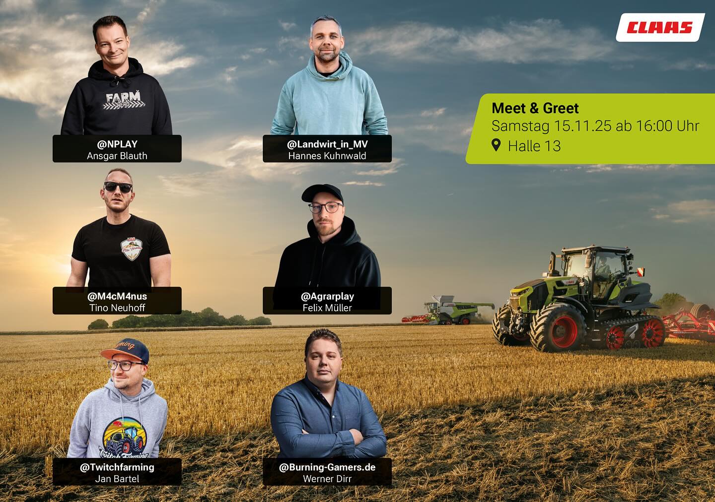 CLAAS - Meet & Greet in Halle 13! 🤩 Am Samstag gibt es das... | Facebook