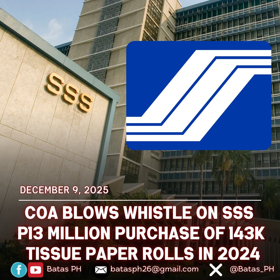 Batas - SSS SPENT P13 MILLION FOR 143K TISSUE PAPER ROLLS IN 2024 The ...