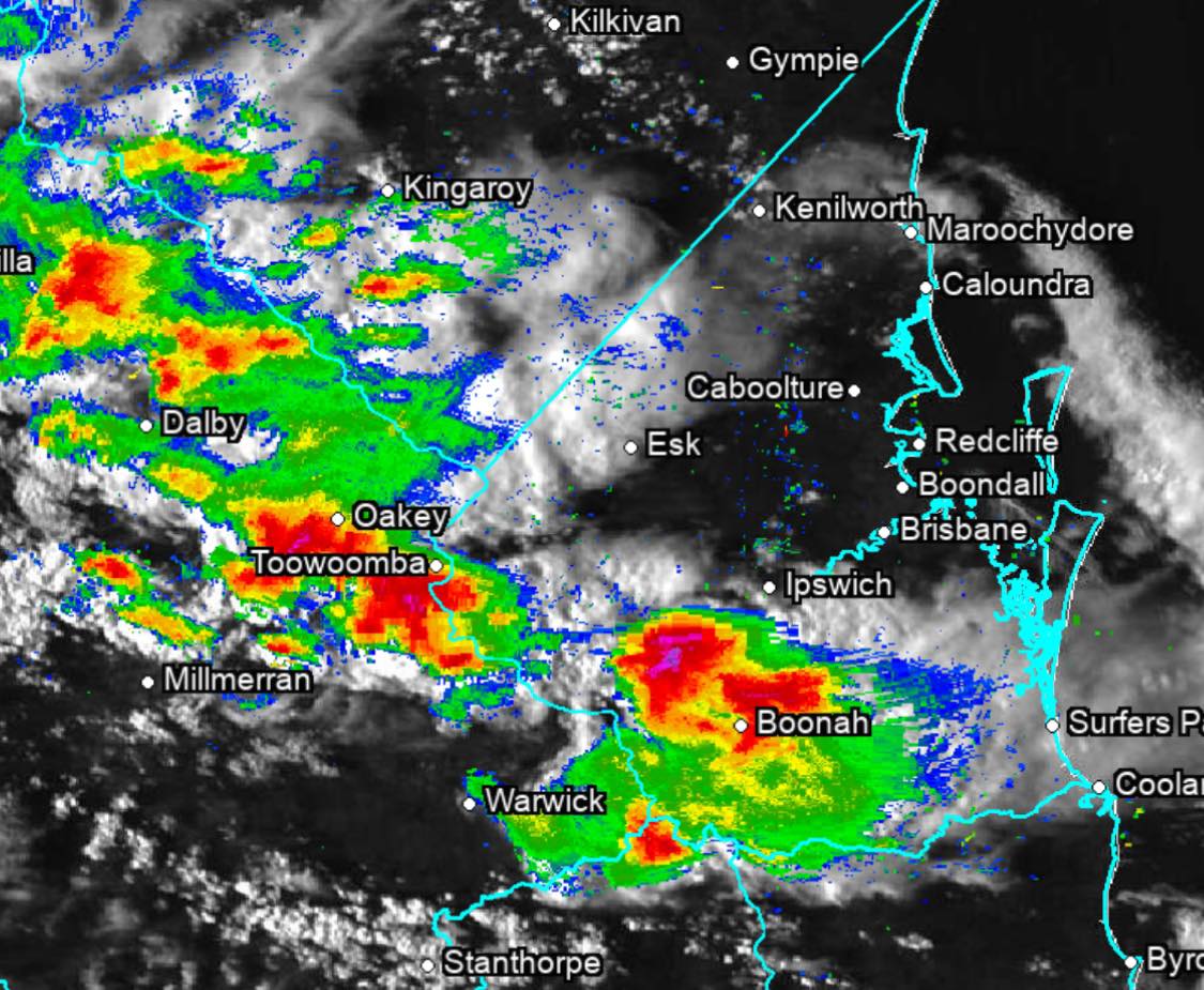 Weather - The intensity of cells through SEQ and Southern Qld are ...
