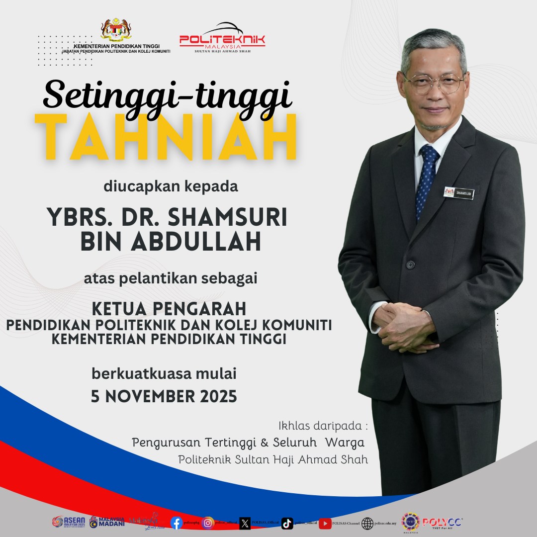 Politeknik - Setinggi-tinggi tahniah diucapkan kepada YBrs. Dr ...