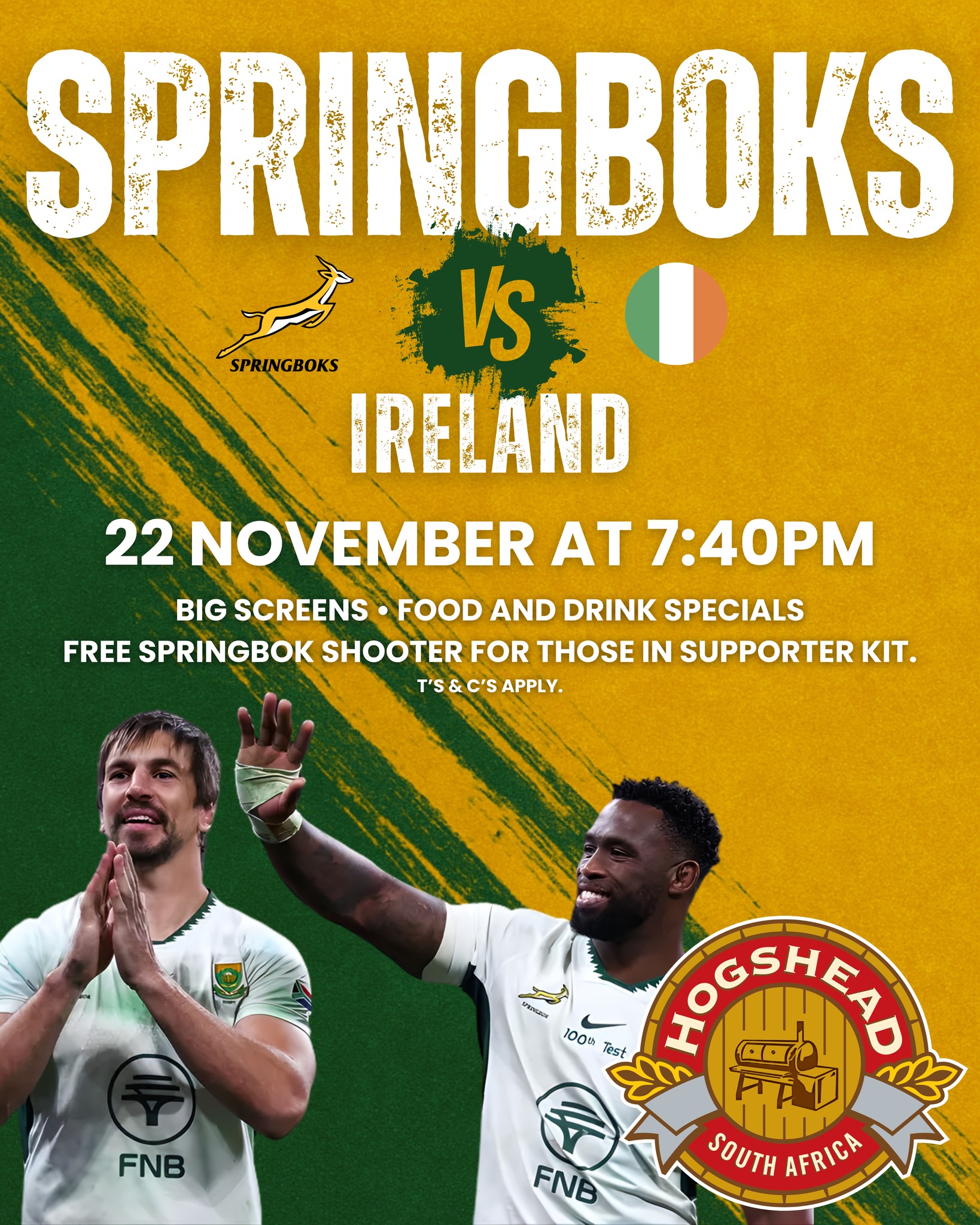 💥 Springboks vs Ireland! 🇿🇦🏉🇮🇪... - Hogshead Rock Cottage | Facebook