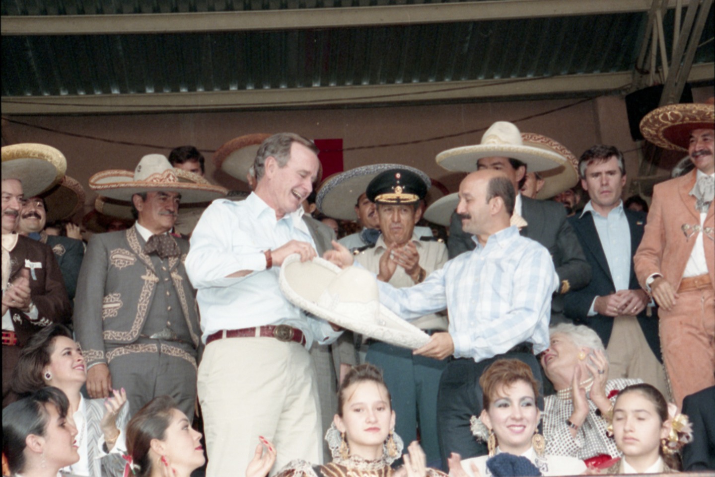 George - President and Mrs. Bush attend the Lienzo Charro Adriana ...