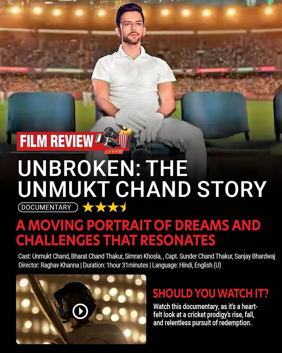 Calcutta Times - Unbroken: The Unmukt Chand Story is a... | Facebook