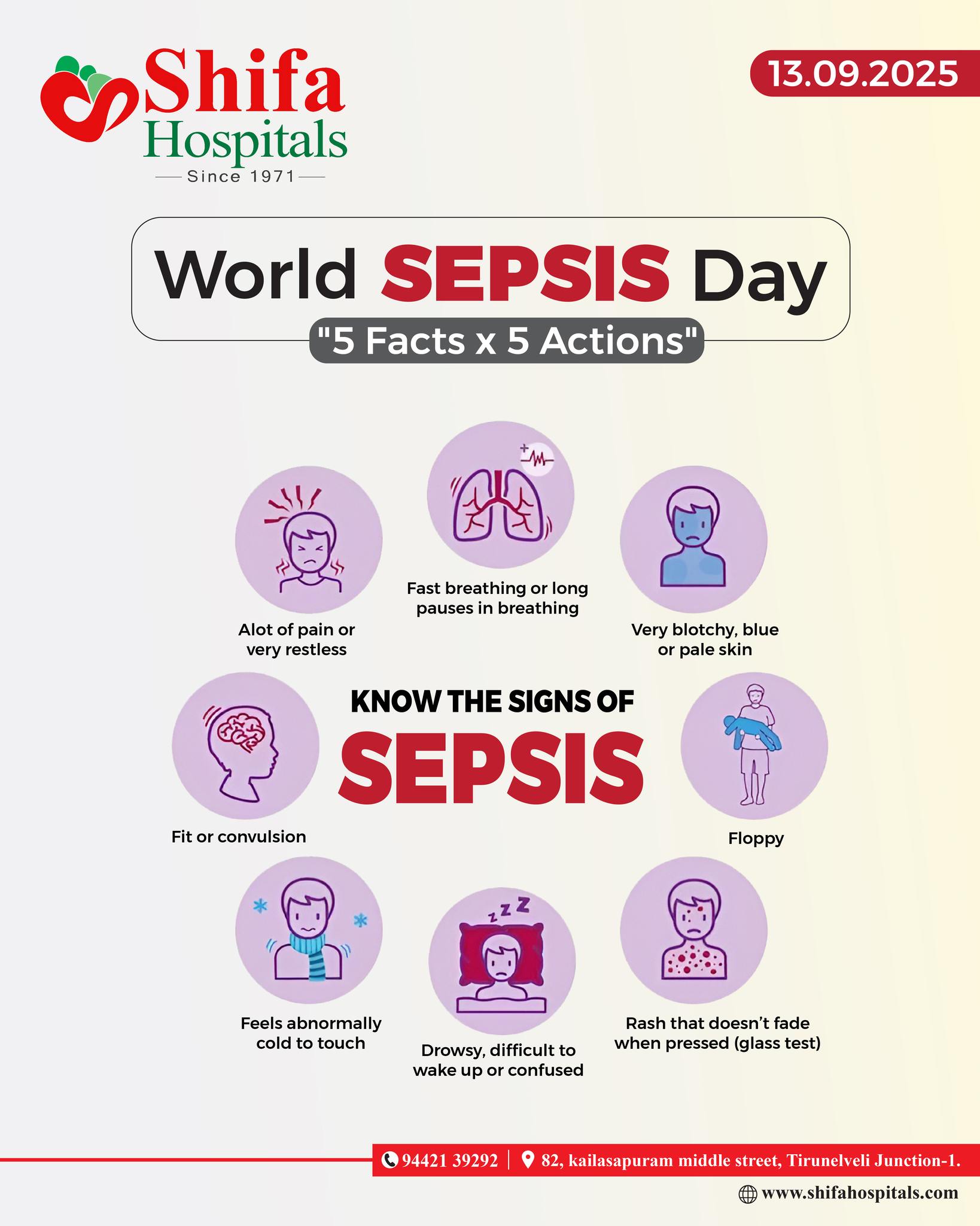 Shifa Hospitals - 🩺🌍 World Sepsis Day 🌍🩺 Sepsis is a... | Facebook