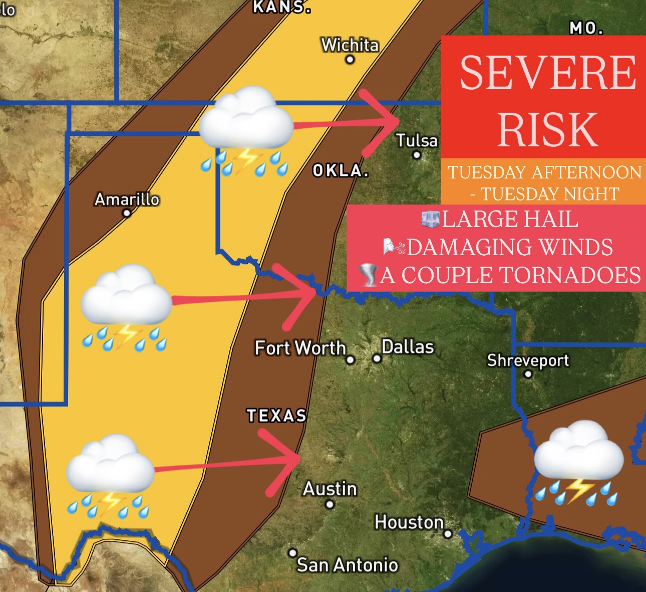 Meteorologist - The severe risk returns to parts of Oklahoma and parts ...