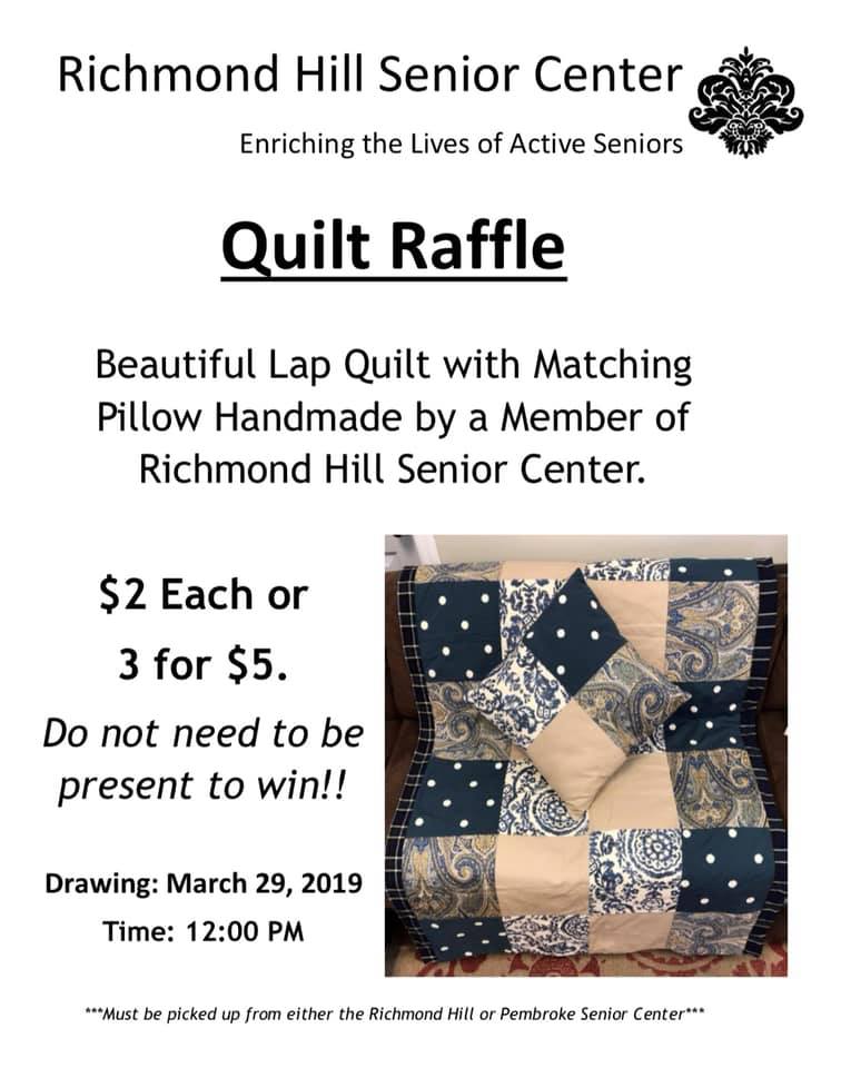 It’s raffle time!! Help us... - Richmond Hill Senior Center | Facebook