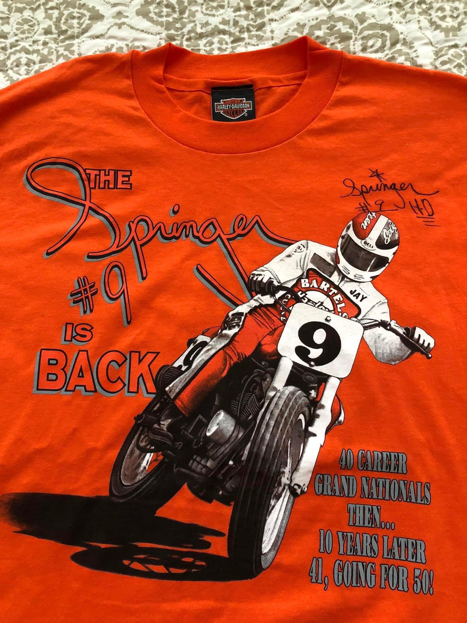 John Force 1990 championship t-shirt with Austin Coil