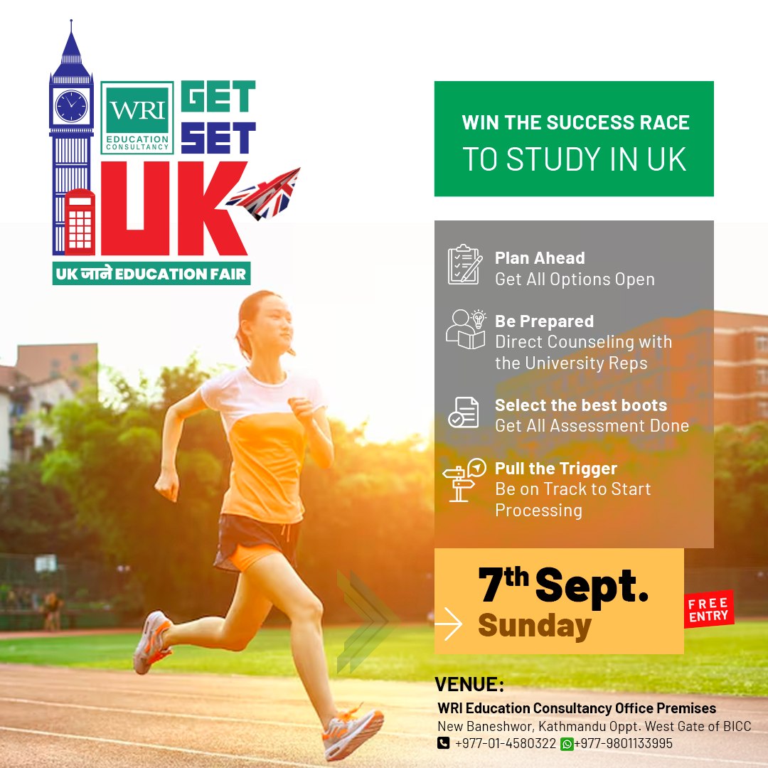 WRI - 𝗚𝗲𝘁 𝗦𝗲𝘁 𝗨𝗞 ️ UK जाने Education Fair Win the success race to the ...