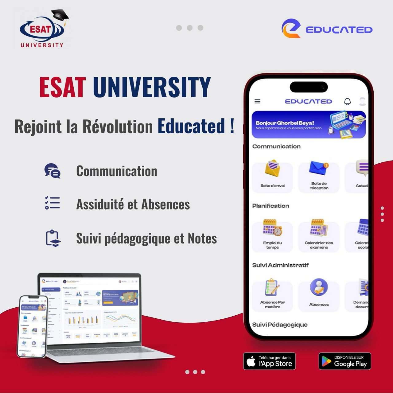 ESAT - 🚀 ESAT UNIVERSITY innove avec la plateforme Educated Tunisie Une ...