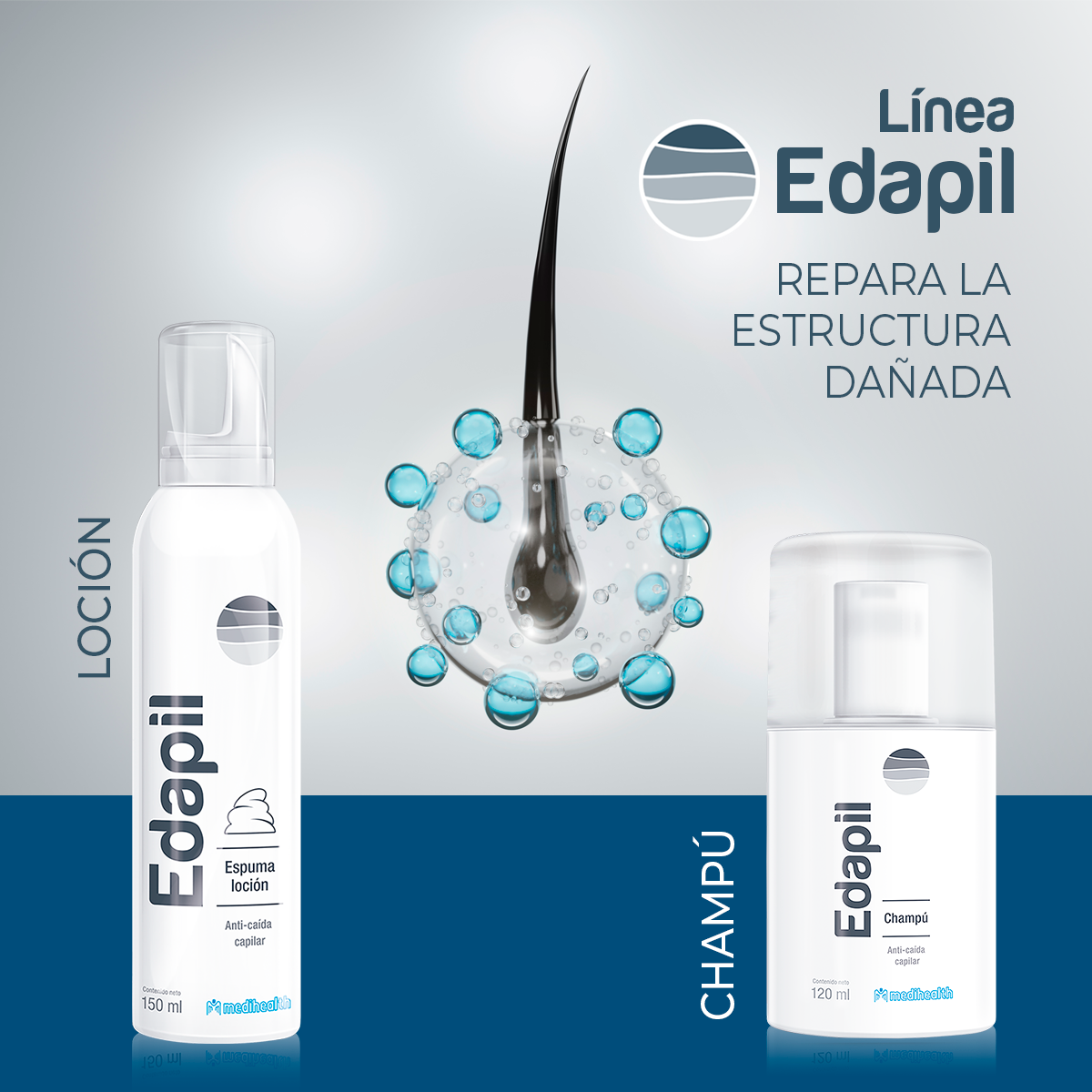 Medihealth Perú - EDAPIL Espuma Loción cuenta con una...