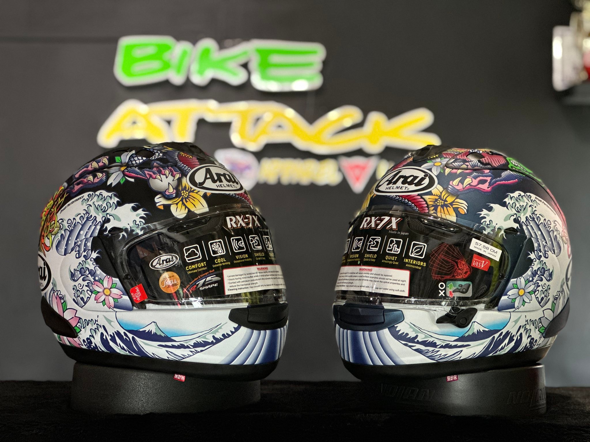 Arai RX7X Oriental Flat Black & Oriental Flat Blue Size: Medium 