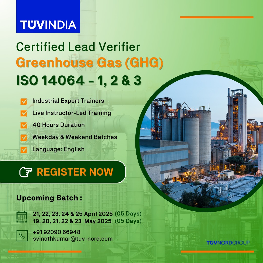 TUV India - 🌍 𝐁𝐞𝐜𝐨𝐦𝐞 𝐚 𝐂𝐞𝐫𝐭𝐢𝐟𝐢𝐞𝐝 𝐋𝐞𝐚𝐝 𝐆𝐇𝐆 𝐕𝐞𝐫𝐢𝐟𝐢𝐞𝐫 𝐰𝐢𝐭𝐡 𝐓𝐔𝐕 𝐈𝐧𝐝𝐢𝐚 (𝐓Ü𝐕 ...