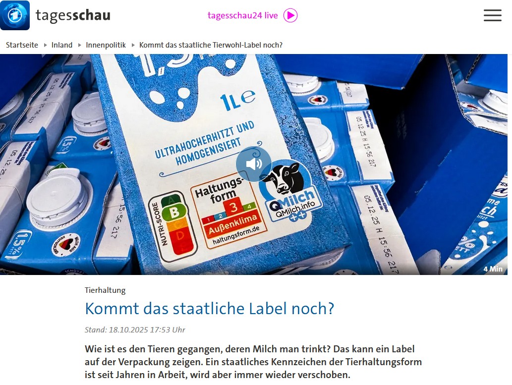 Menschen - Die Ampelkoalition hatte das staatliche Tierwohl-Label ...