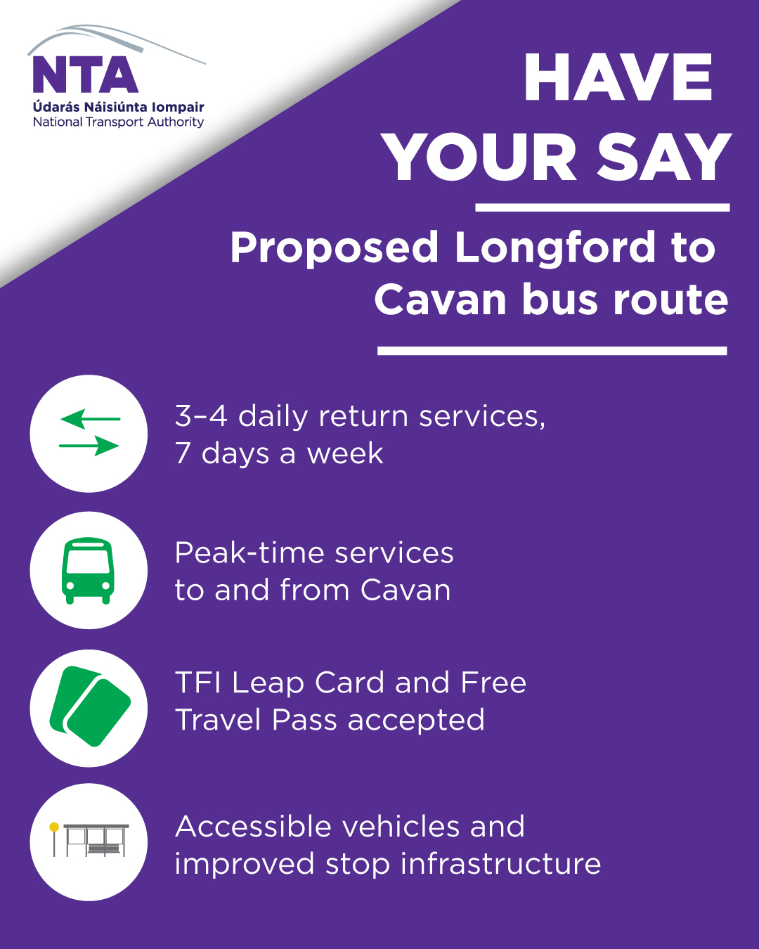 TFI - The NTA is seeking public feedback on a proposed new bus route ...