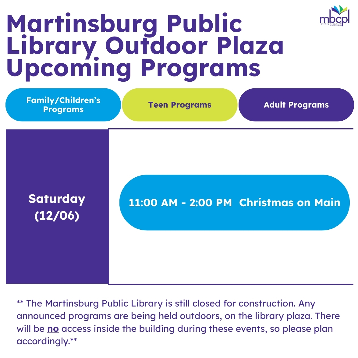 Martinsburg-Berkeley County Public Libraries - ***All Libraries*** The ...