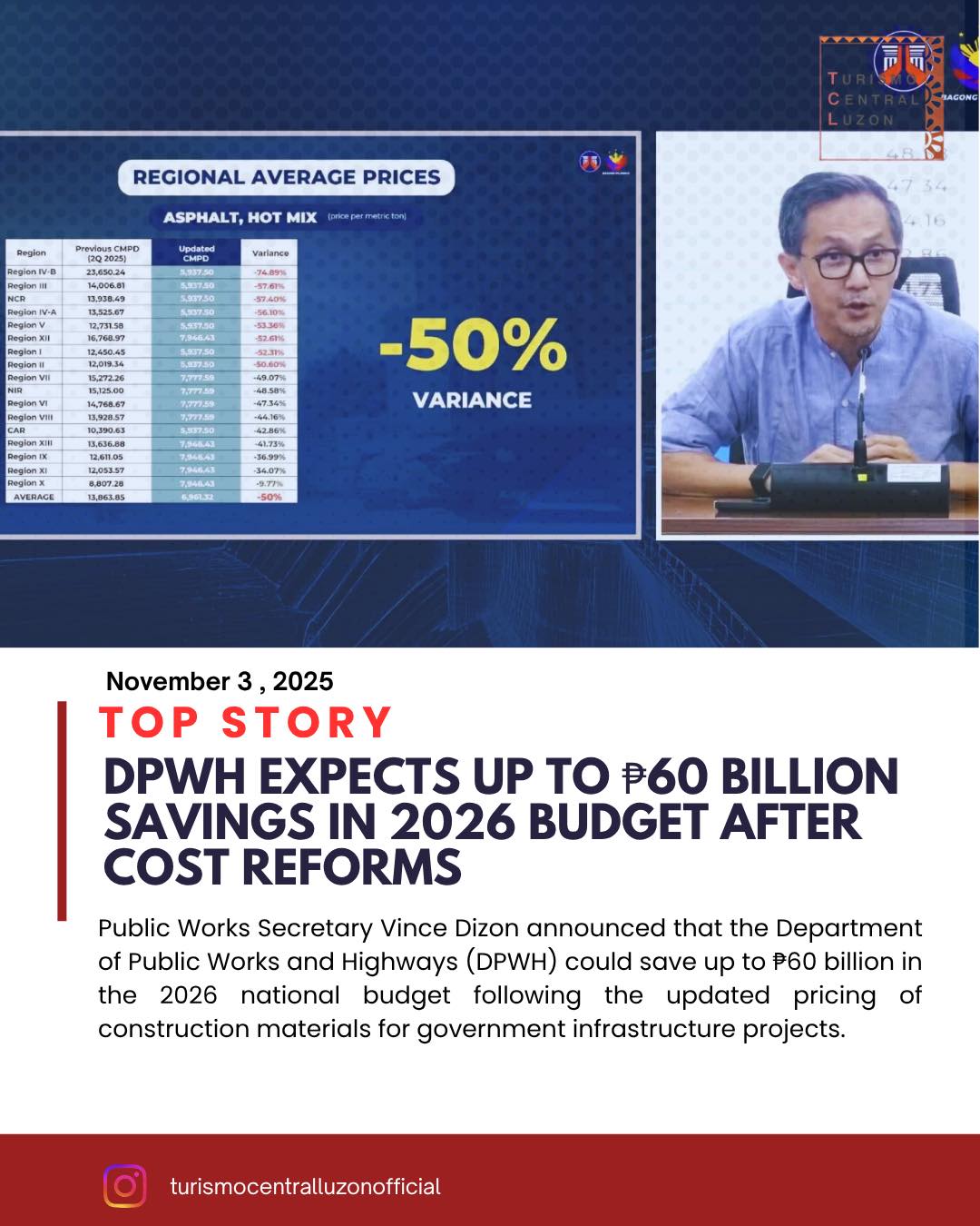 Turismo - LOOK: DPWH EXPECTS UP TO ₱60 BILLION SAVINGS IN 2026 BUDGET ...