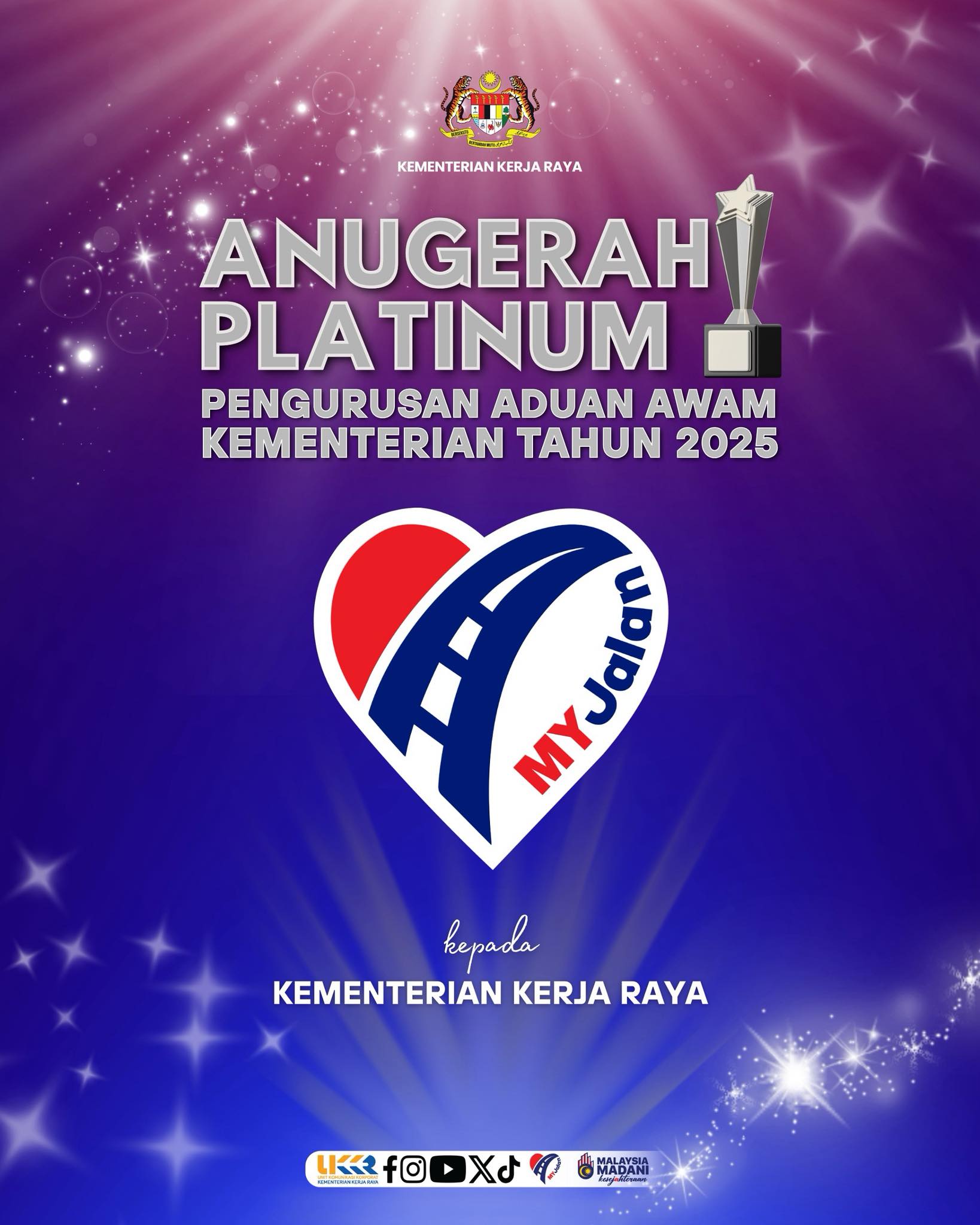 Kementerian - Kementerian Kerja Raya berjaya meraih Anugerah Penarafan ...