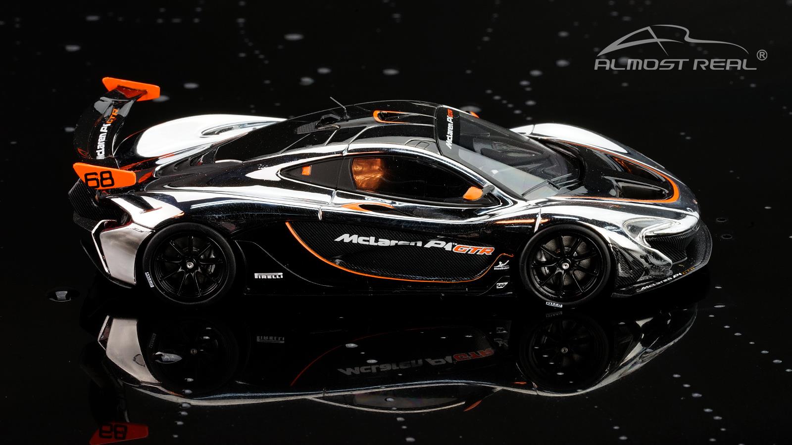 McLaren P1 GTR Chrome and Black 1/43 Almost Real 440105