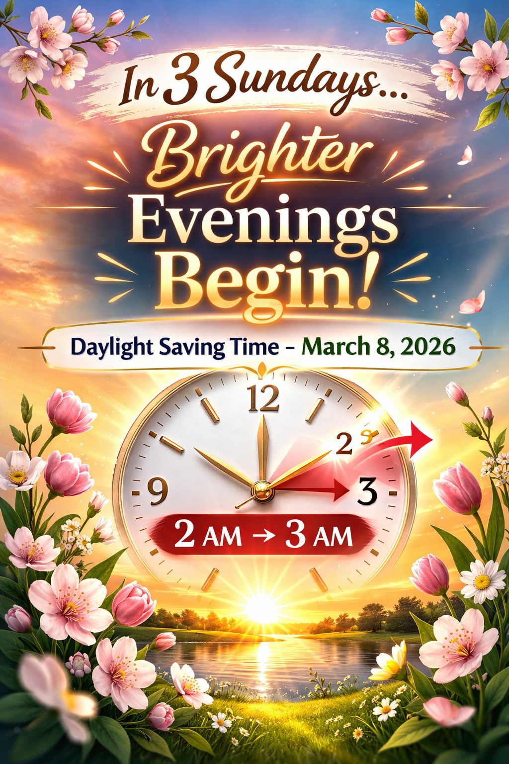 Happy - 🌞 Daylight Saving Time Begins 📅 Sunday, March 8, 2026 Clocks ...