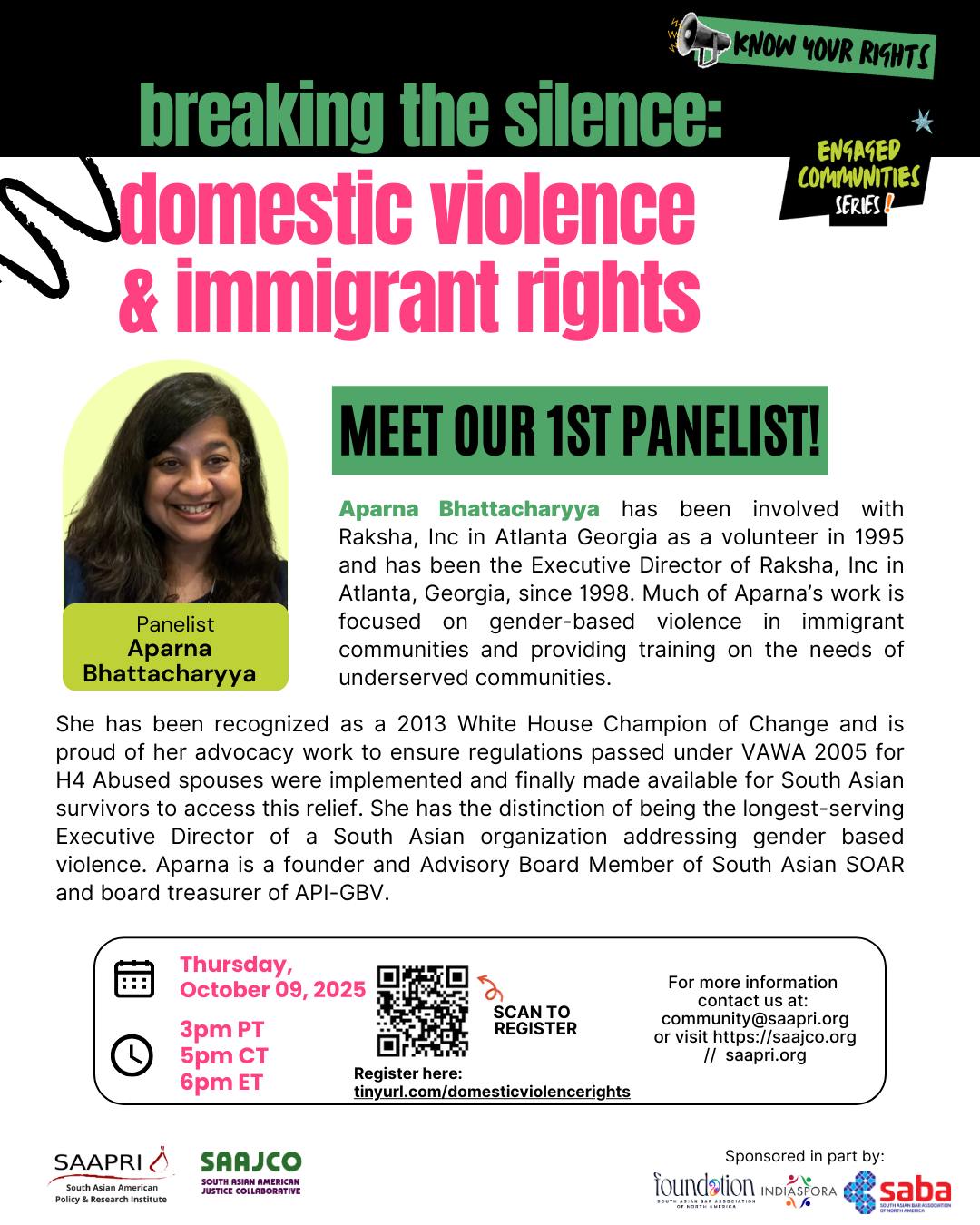 South - Meet our panelist: Aparna Bhattacharyya! As the longtime ...