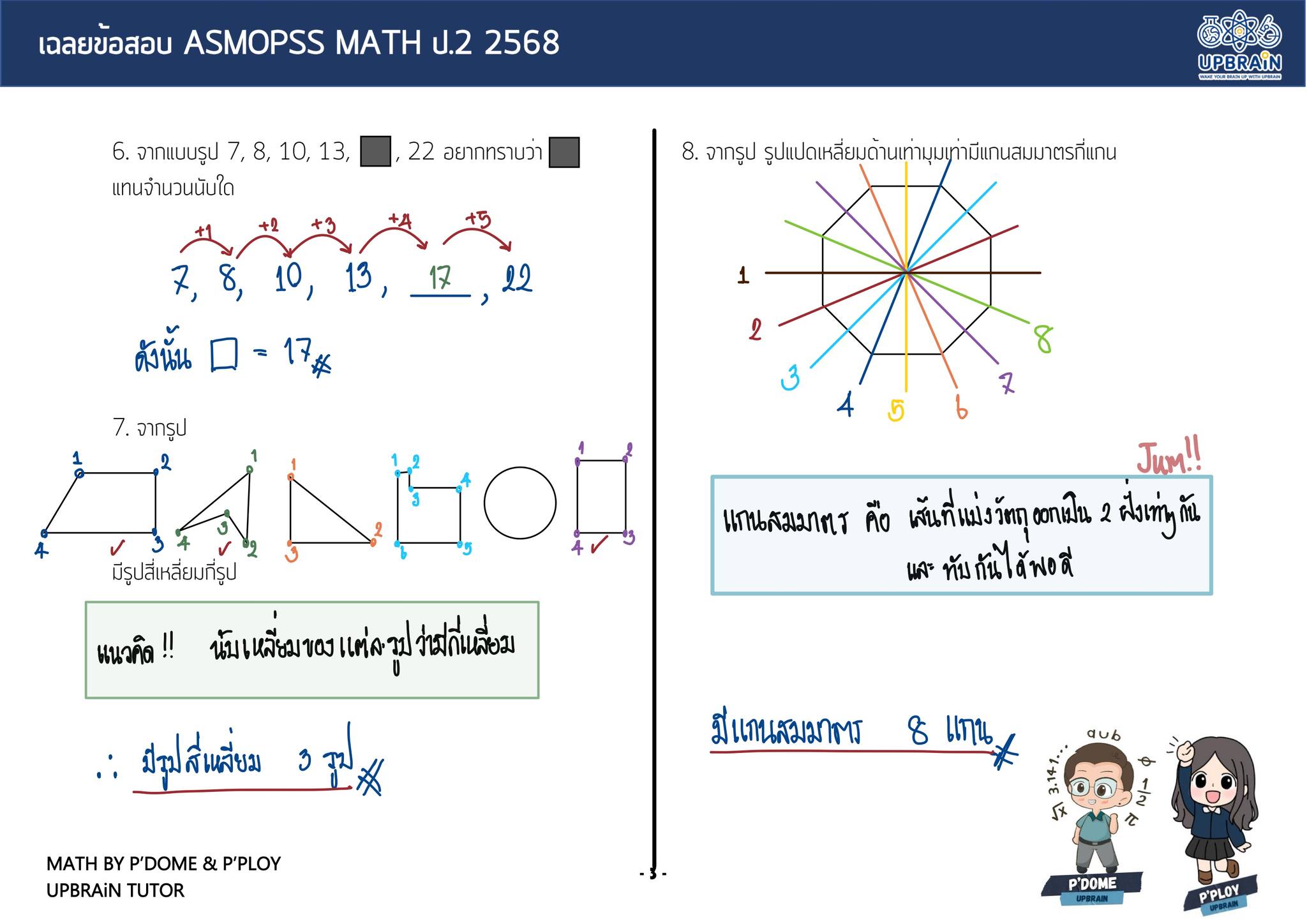 UPBRAiN Tutor - ️ ตามมาด้วย… เฉลยข้อสอบ ASMOPSS 2568... | Facebook