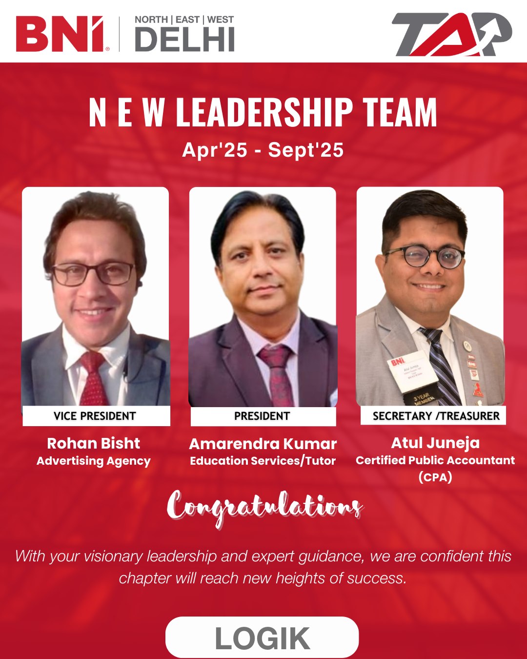BNI New Delhi - Congratulations to the new Leadership of... | Facebook