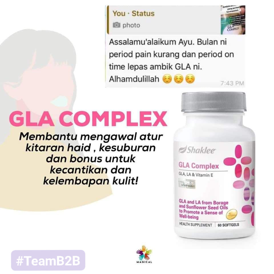 Shaklee By Aindila Gla Complex Pakar Bab Hormon Wanita Antara Kebaikan Gla Memperbaiki Mengatasi Senggugut Melegakan Simptom2 Pms Mengawal Atur Kitaran Haid Yang Tak