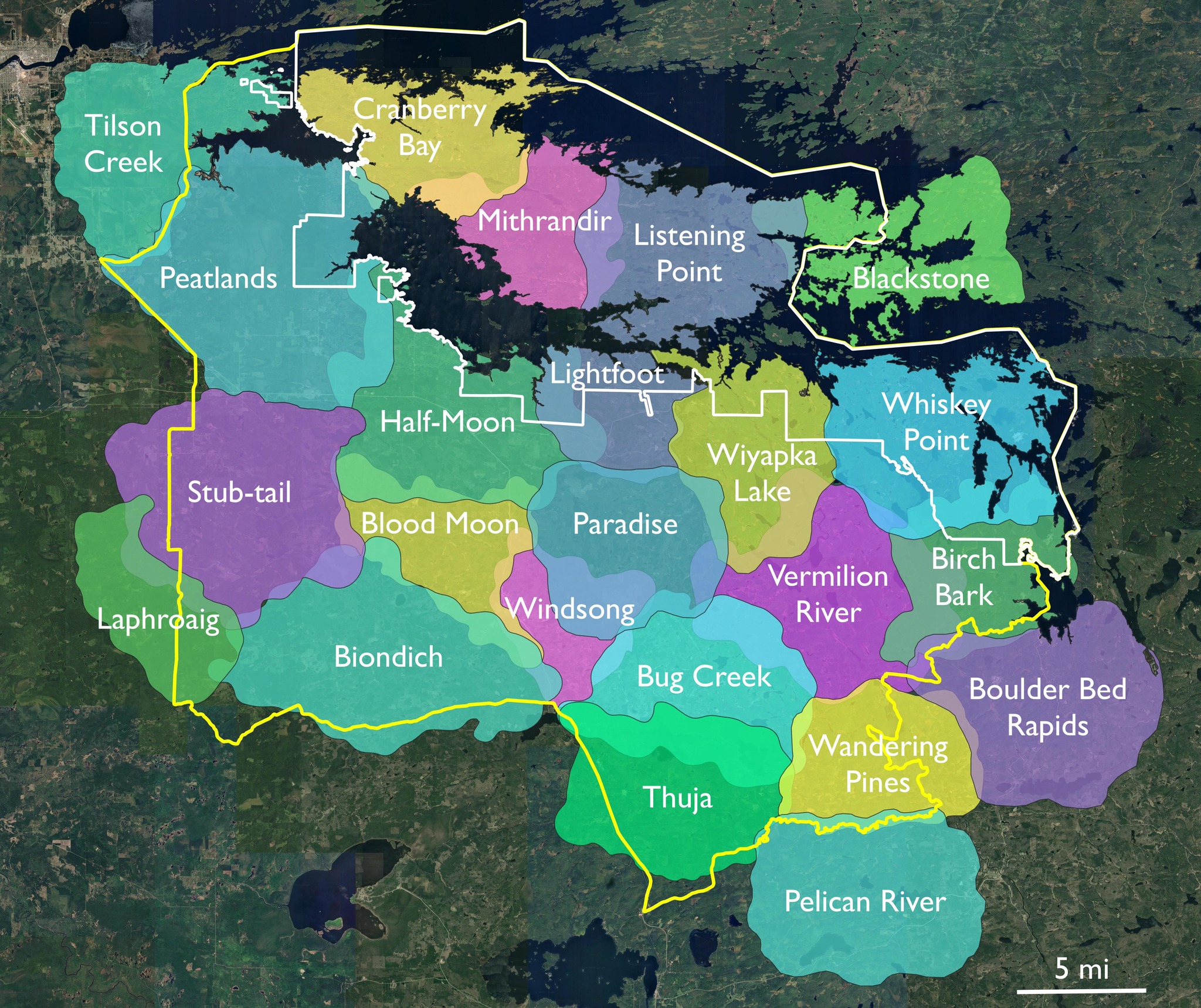 Voyageurs - Your support helps us delineate wolf pack territories (as ...