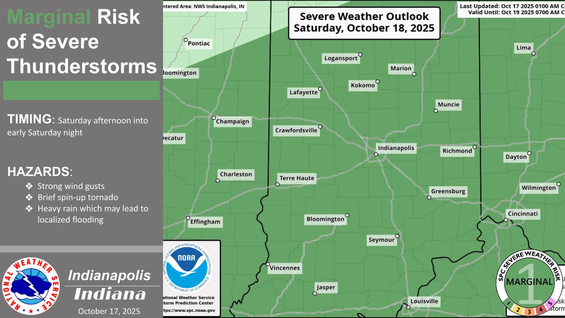 US - There is a marginal risk (level 1/5) for severe thunderstorms ...