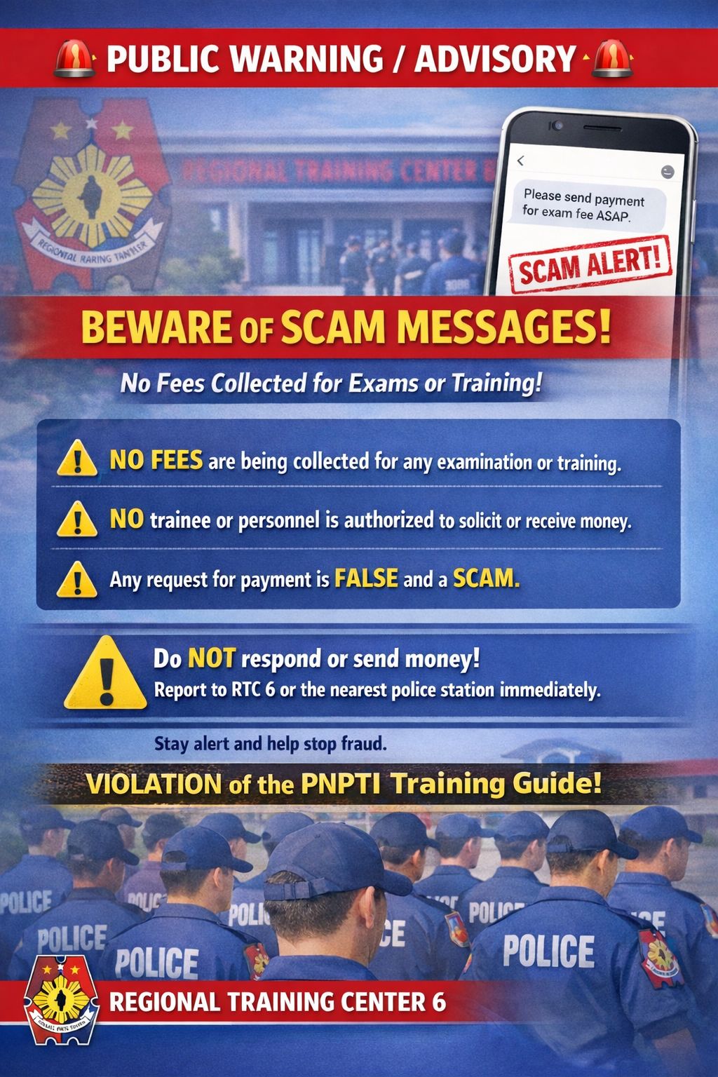 PUBLIC WARNING / ADVISORY RTC 6 warns the public, especially parents ...